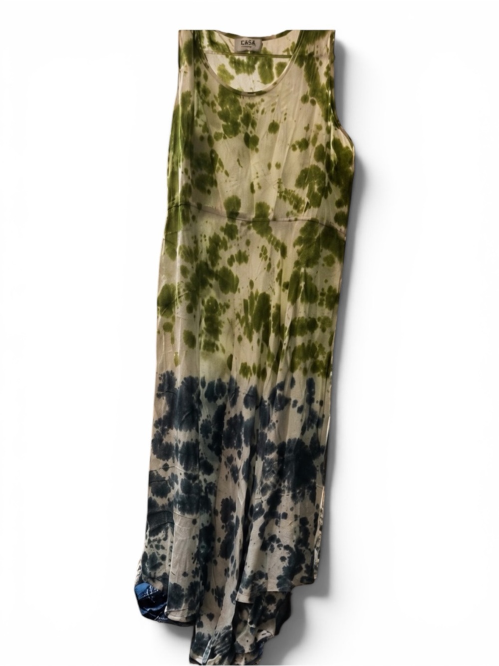Myra Bag Green and Dark Blue Tie-Dye Maxi Dress